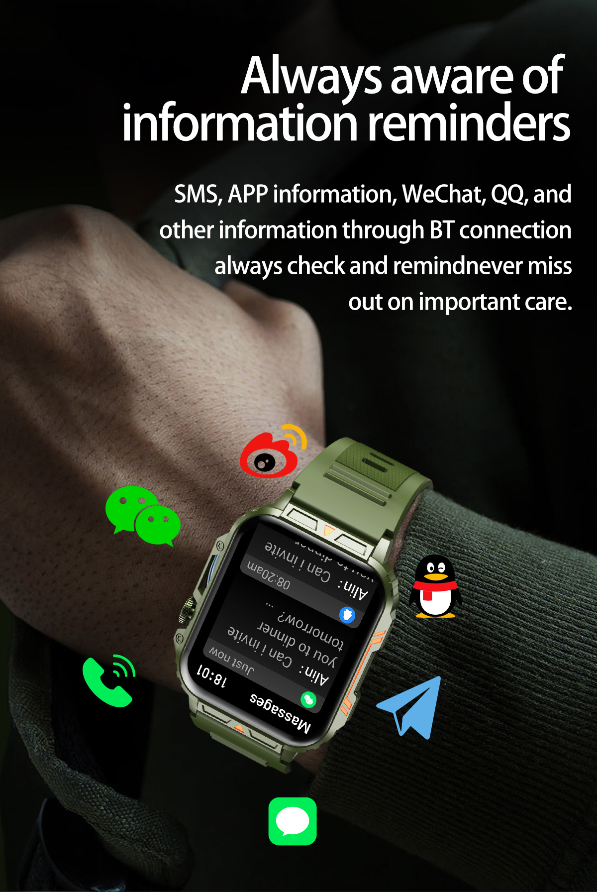 1,91 уличные военные Смарт-час – обзор и цена Smartwatch Faces
