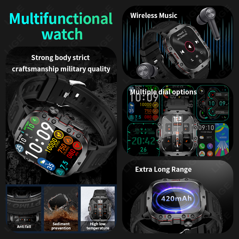 LIGE уличные умные часы для му – обзор и цена Smartwatch Faces